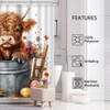 Printspree Highland Cow Easter Shower Curtain - 72x72 Inches Cute