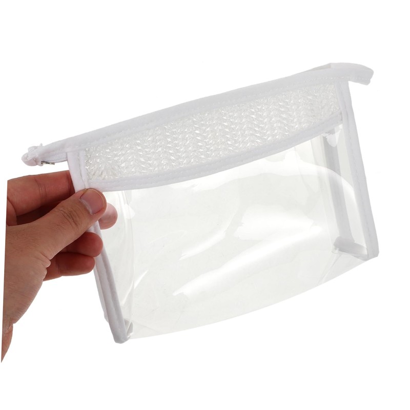 Healvian Clear Travel Makeup Bag Portable Zippered Cosmetic Organizer for