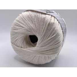 Cream Ribbon Yarn - Acrylic Polyamide Blend Skinny 1/8" Wide, 50 Grams (1.75 Ounces) 85 Meters (92 Yards)