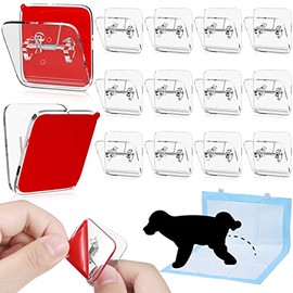 12 Pcs Wall Pee Pad Holder Dog Potty Training Pad Holder Sticky Pee Pad Wall Clip Transparent Adhesive Clips for Hanging Pee Pad Dog Training Pad with 6 Pcs Strong Adhesive(Clear)