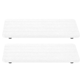 sourcing map Water Absorbent Diatomite Coasters, 2 PCS 8.66" x 4.33" - Water Absorbing Stone Tray with Grooves for Plants and Cosmetic Bottles, Soap Dish (White)