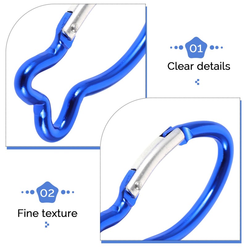 VICASKY One-sided spring buckles in fish shape, carabiner hooks, hiking