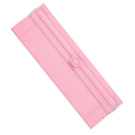 PATIKIL Paper Cutter Trimmer, A4 Straight Small Portable Paper Slide Paper Slicer with Safe-Guard for Craft Cardstock Label Card, Scrapbook Photo, Pink
