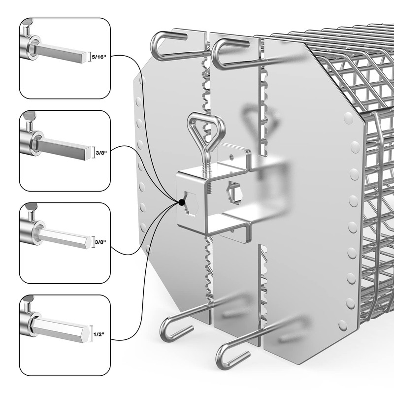 onlyfire Universal Octagonal Tumble Rotisserie Basket, Flat Spit Rotisserie Grill