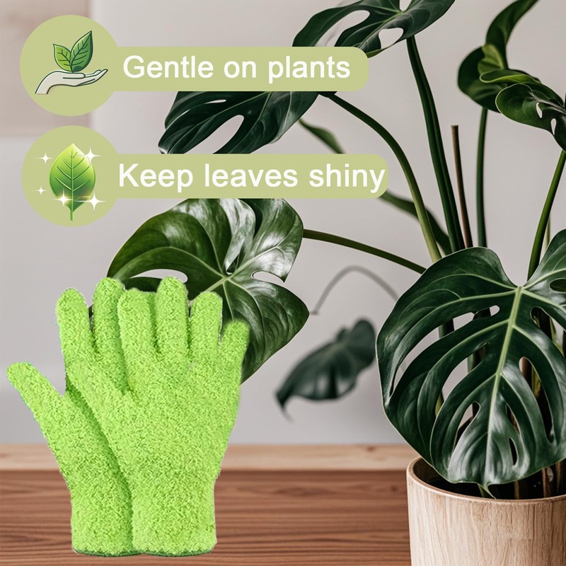 HejVulkan Plant Cleaning Gloves - Gentle & Soft Dusting Gloves