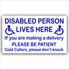 Disabled Person Lives Here Door Sign (Sticker)