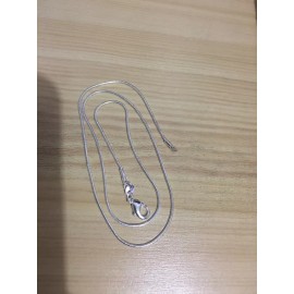 Fashionfist 925 Sterling Plated Silver Snake Chain Necklace 1 mm 18"