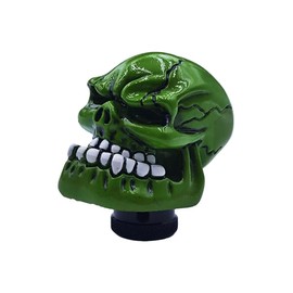 LAINLOY Skull Car Gear Shift Knob, Big Tooth Skull Stick Shifter, Car Transmissions Shifting Lever Handle Compatible with Most Automatic Manual Truck Car SUV (Green)