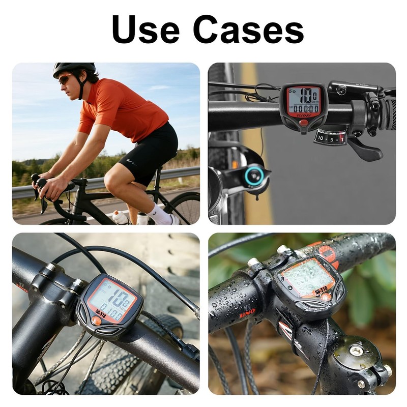 Bike Computer Wireless, 15 Functions IP54 Waterproof Bike Speedometer Cycle