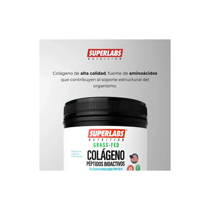 Superlabs Nutrition Colágeno Hidrolizado 454g Sin Sabor Grass Fed