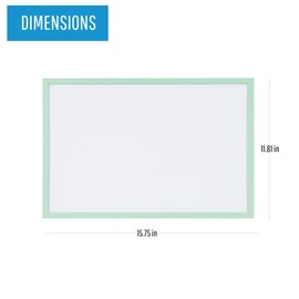 MasterVision Pastel Collection Magnetic Dry Erase Whiteboard, Green Colored MDF Frame, 15.75" x 11.81"