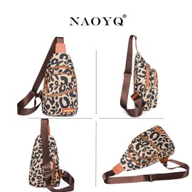 NAOYQ Small Backpack Crossbody Sling Bag Shoulder Bag Women's Bum Bag Small Chest Bag Women's PU Leather Oxford Cloth for Outdoor Sports Shoulder Bag Vintage Waterproof with Wide Strap, b