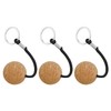 YSJCHEBS 3 Pieces Round Cork Ball Keychain, Floating Wooden Ball