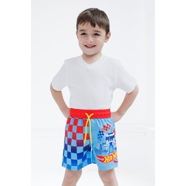 Hot Wheels Toddler Boys UPF 50+ Swim Trunks Bathing Suit Blue 5T