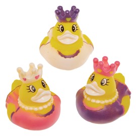 Baker Ross FX822 Princess Rubber Ducks - Pack of 6, Party Bag Fillers for Kids