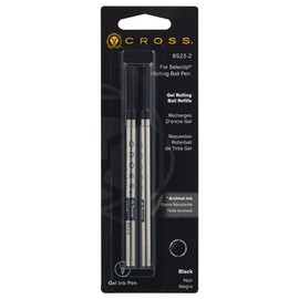 Cross Selectip Gel Rollerball Pen Refill, Medium Point, Black, 2-Pack (8523-2)