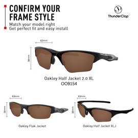 ThunderClap Polycarbonate Lenses Replacement for Oakley Half Jacket 2.0 XL Sunglasses OO9154 - Anti-Fog POLARIZED - Fired Brick