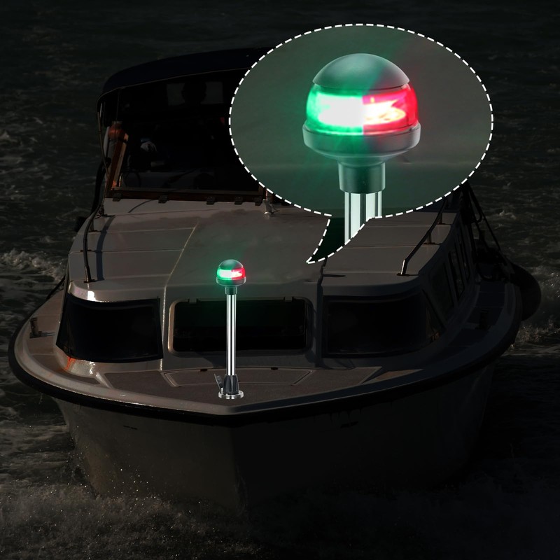 CLGMarine Bow Light,Boat Navigation Lights Red And Green Led,Light Pole