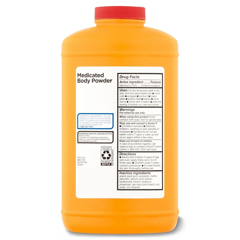 Equate, polvo corporal medicado, 10 oz.