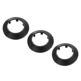 PATIKIL Water Pipe Cover Decoration Fit 2.48"/63mm, 3Pcs Flange Water Pipe PP Plastic Escutcheon Plate Collar Drain Line Cover Radiator for Wall Pipe Tube Decor, Black