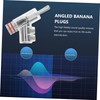 LABRIMP 2pcs Solderless Plated Banana Plugs Right Angle Adapter for