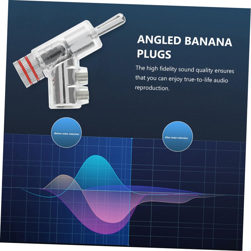 LABRIMP 2pcs Solderless Plated Banana Plugs Right Angle Adapter for