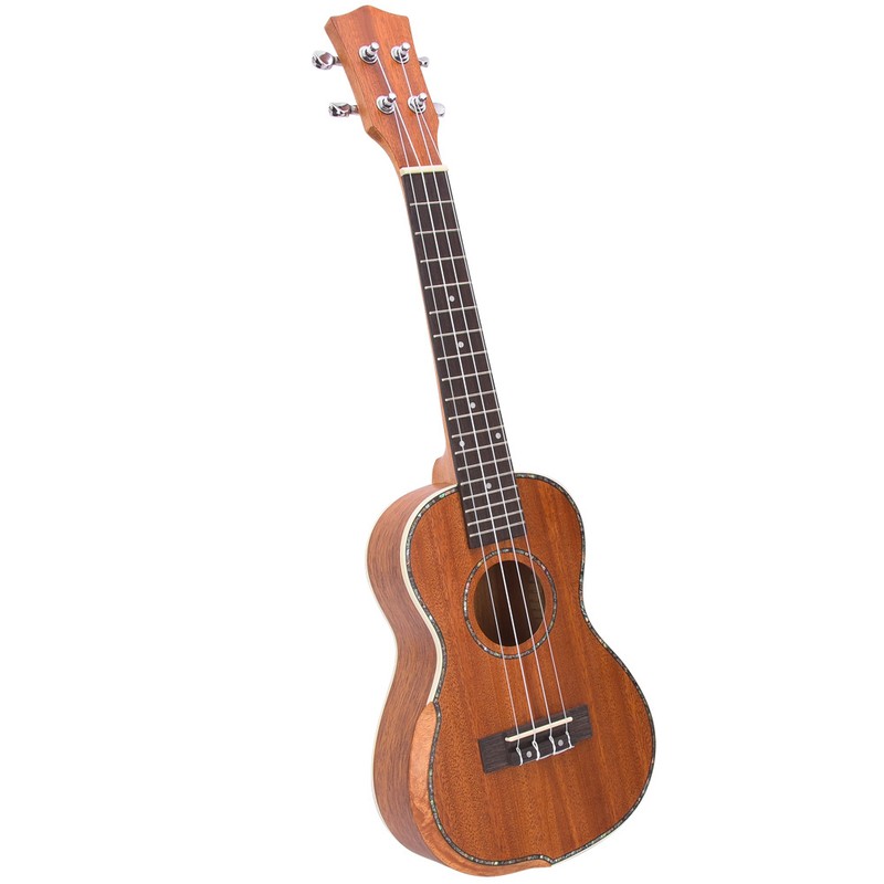 23in Ukulele Brown Mahogany Wood with Bag Capo String Cleaning
