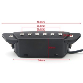 Unxuey 1 Pcs 6 String SH-85 Acoustic Guitar Soundhole Pickup EQ Preamp Pickup with Active Power End-Pin Jack for Folk Guitar, Ukulele (Sanding Black)