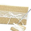 4Pcs/Set Burlap Wedding Guest Book + Pen Set +Flower Girl