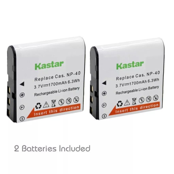 For Casio 2x Kastar Battery for Casio NP-40 Exilim EX-Z400