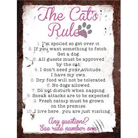 Finger prints - The Cats Rules - Vintage Metal Wall Sign