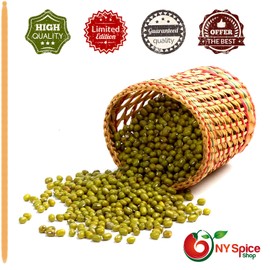 100% Natural Indian Mung Green Beans - Protein & Fiber Rich Moong Dal Whole Beans – Mung Beans Whole – Gluten-free Moong Green Beans – Bean Sprouts - 1 Pound (1lbs) pack of Mung Dal by NY SPICE SHOP