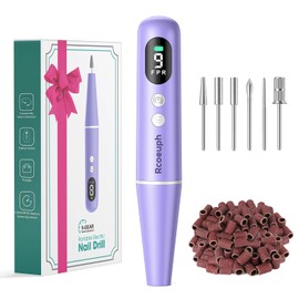 Cordless Nail Drill Professional, Electric Nail File Wireless for Gel Acrylic Dip Powder, Portable Nail Drill Tool for Women, Rechargeable Gel Polish Remover, Manicure Pedicure Polishing Set(Purple)