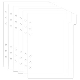 Pack of 6 Folder Dividers A5 Dividers File Dividers Folder Dividers Accessories Sorting System Dividers File Separator for Ring Binder Inserts Notepad A5, White