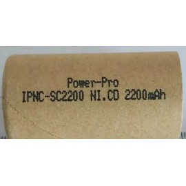 Battery 1.2 Volt NiCd Battery Cell, 2200mAh, Sub C, Flat Top, Fresh, Brand New