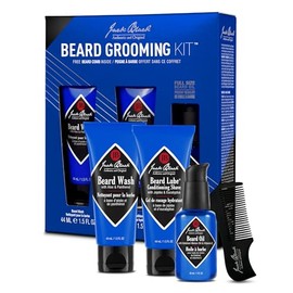 Jack Black - Beard Grooming Kit - Beard Wash, Beard Lube Conditioning Shave, Beard Oil, Beard Comb, Helps Soften Facial Hair, Pre-Shave Oil, Shave Cream, Sulfate-Free Formula, 4-Piece Kit