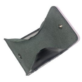 Leather Workshop Sato, Made in Japan, Genuine Leather, Box Type, Coin Purse, Men's, Women's, Small, Compact, Cowhide Leather, Made in Japan, Black