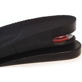 4.5cm 2-Layer Shoe Insoles Air Cushion for Men Height Increase Pad Heel Lift Kit Foot Care (Black, One size)