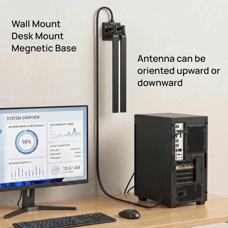 TECHTOO WiFi Antenna 12dBi Dual Band 2.4GHz 5GHz RP-SMA WiFi