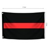 3x5 Feet Thin Red and Black Line Horizontal Stripes Flag