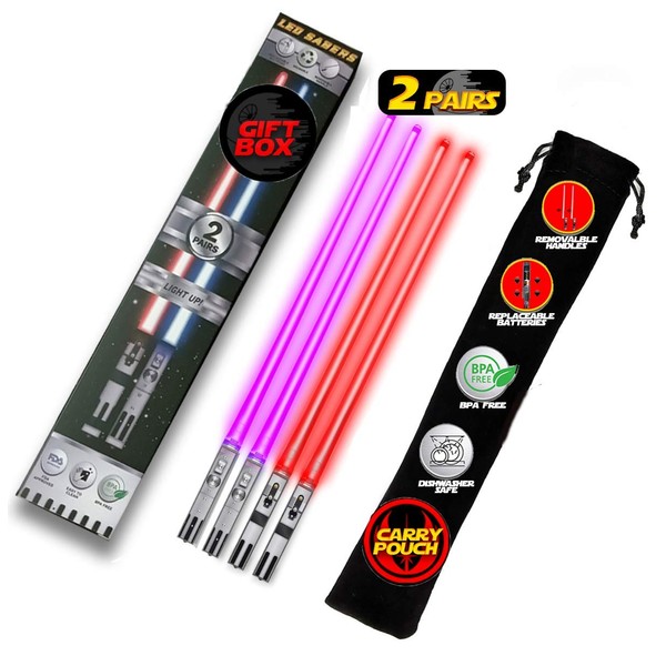 Lightsaber Chopsticks Light Up - LED Glowing Light Saber Chop