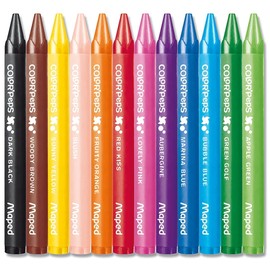 Maped Crayons Colour’Peps Wax, 12 Pieces, M861011