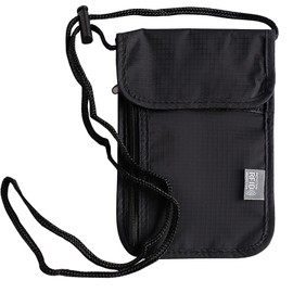 Neck Pouch with RFID Protection, Neck Pouch for Men and Women, Travel Wallet with RFID Protection, Neck Pouch Waterproof for Passport, Credit Cards, Coins and Travel Accessories, Black, black,