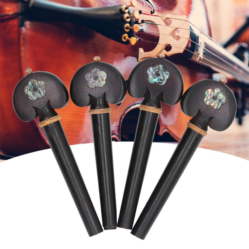 4PCS Fine Tune Peg Black Ebony Pre Punched Handmade Wear