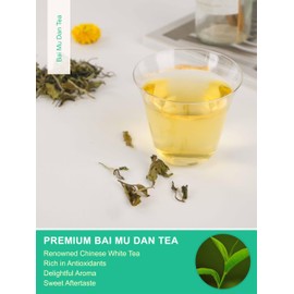 TeeLux White Peony Tea 80g, Bai Mu Dan Tea from Fujian, China, Rich in Antioxidants, Premium White Tea Loose Leaf