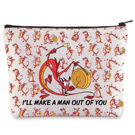 BWWKTOP Dragon Cosmetic Bag Cartoon Dragon Inspired Gift I’ll Make a Man Out Of You Dragon Travel Pouch Bag Dragon Merch (A Man Out Of You)