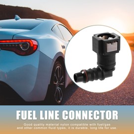 X AUTOHAUX 2pcs Car 5/16 Fuel Line Quick Connector Fuel Line Nylon Hose Pipe Quick Release 90 Degree Female Connect Connector for 5/16 to 5/16 ID Nylon Tubing