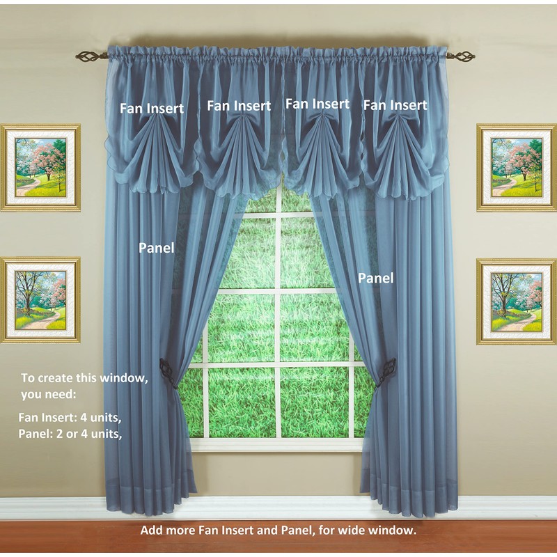 Today's Curtain Emelia Original Voile Panel 72", Wedge Blue, 60"