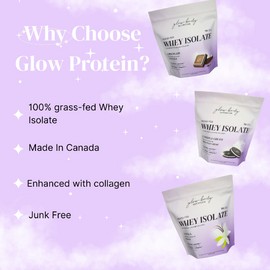 Glow Body Nutrition Vanilla Glow Protein + Collagen | 2 lbs, 30 Servings | 25g Protein, 5g Collagen
