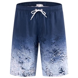 iCKER Mens Swim Shorts Swimming Trunks 3D Print Beach Shorts Boardshorts for Summer,Blue STK306,XL